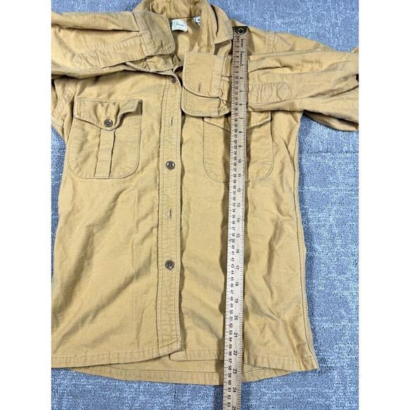 Vintage LL Bean Freeport Maine Mustard Yellow Womens Button Down Camp Shirt 10 - Picture 5 of 7
